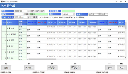 シフト表